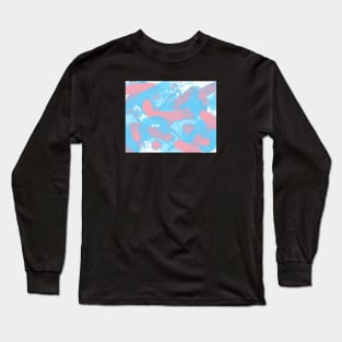 Trans Pride Abstract Textural Layered Paint Long Sleeve T-Shirt